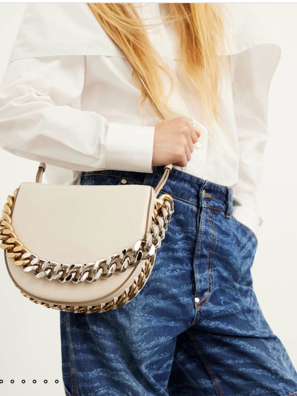Stella McCartney Frayme Small shoulder bag- tan